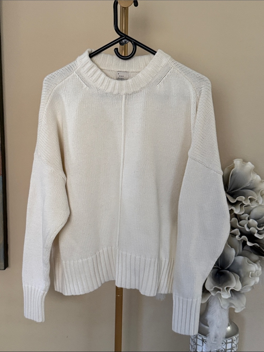 a new day Cream Crewneck Pullover Sweater